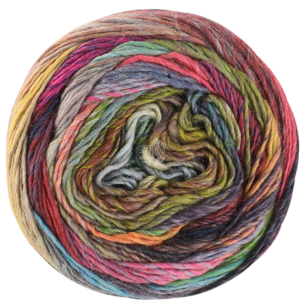 Lana Grossa Colorissimo 217 Limette/Olivgrün/Hell-/Dunkelgrau/Graublau/Taupe/Graubraun/Grau 100g