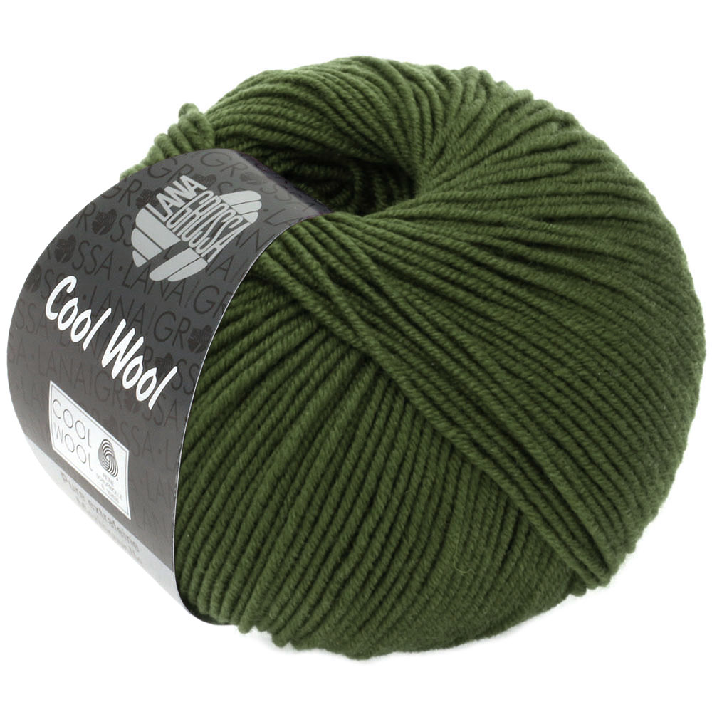 Lana Grossa Cool Wool 2000 2042 Dunkeloliv 50g
